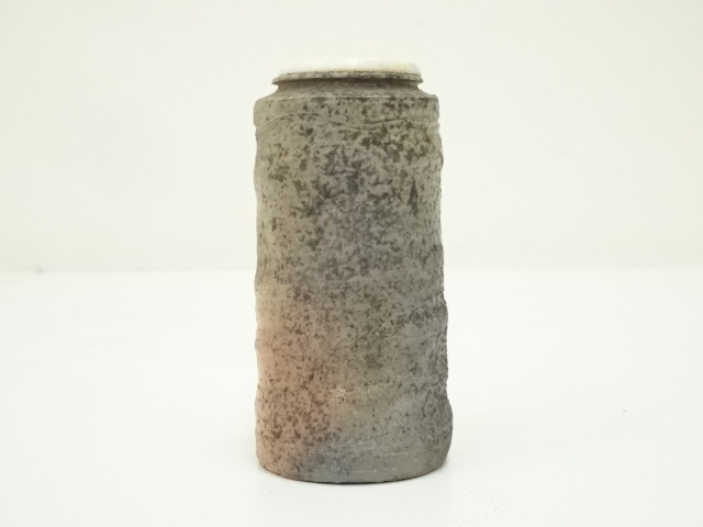 備前焼　茶入　茶道具 茶道具 茶入（ちゃいれ） 備前焼 肩衝茶入 仕覆：四座金襴、蓋